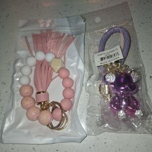 Pink and Purple Kids Keychain Set